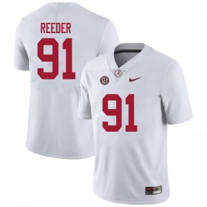 NCAA Men's Alabama Crimson Tide #91 Gavin Reeder Stitched College 2020 Nike Authentic White Football Jersey DH17D16MO